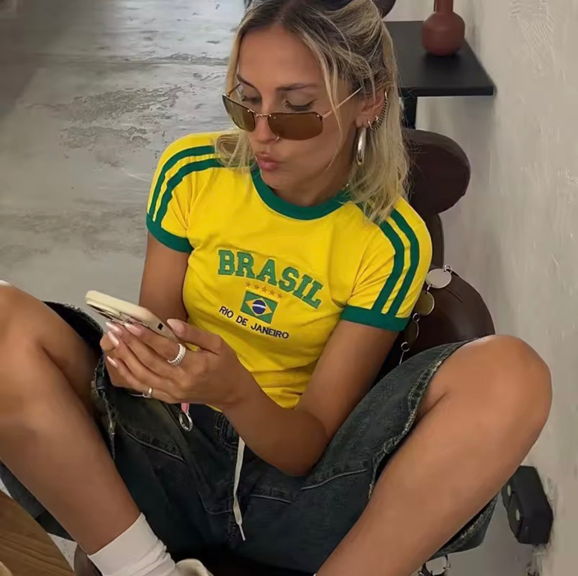 Camiseta Brasil- Bordada