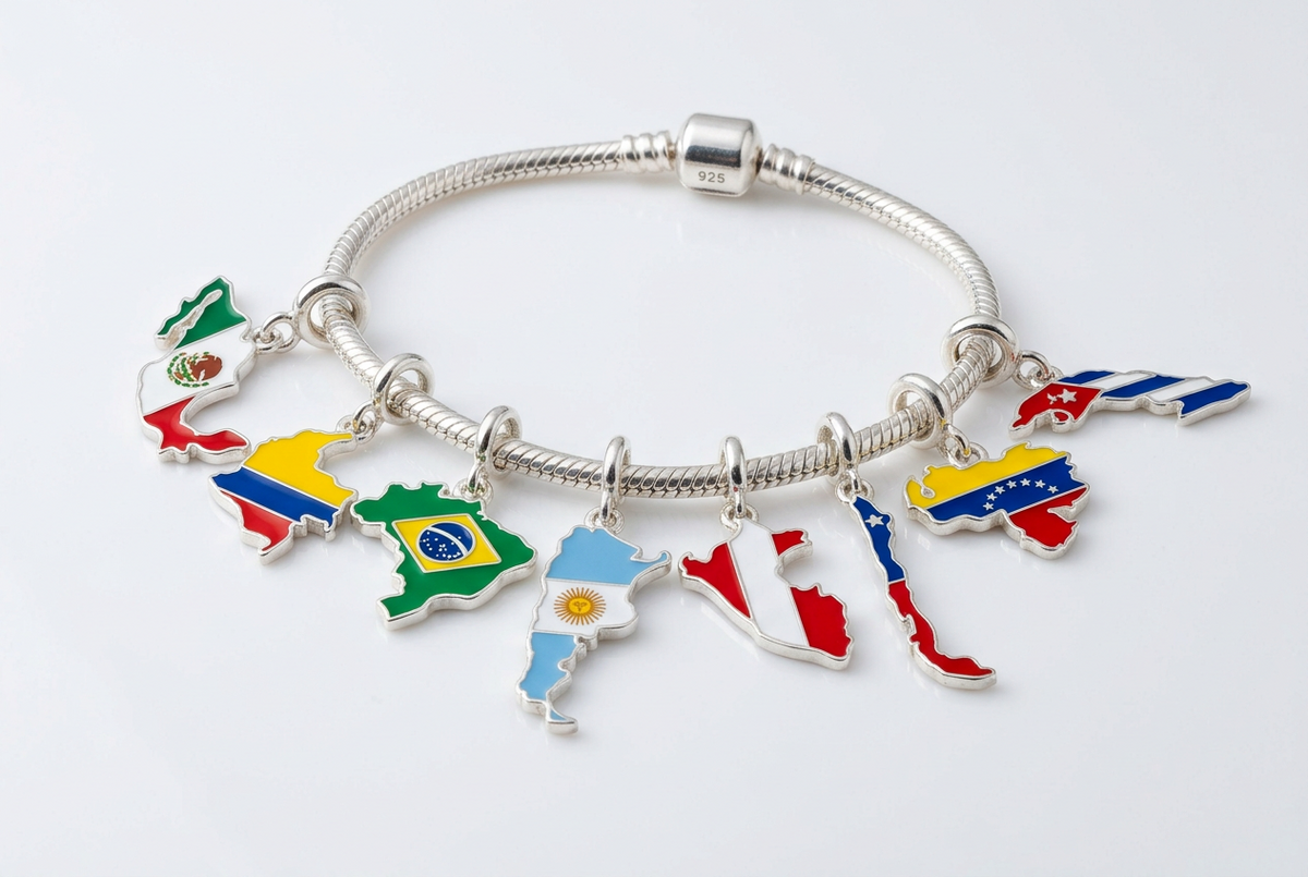 Charm de Países en Plata 925