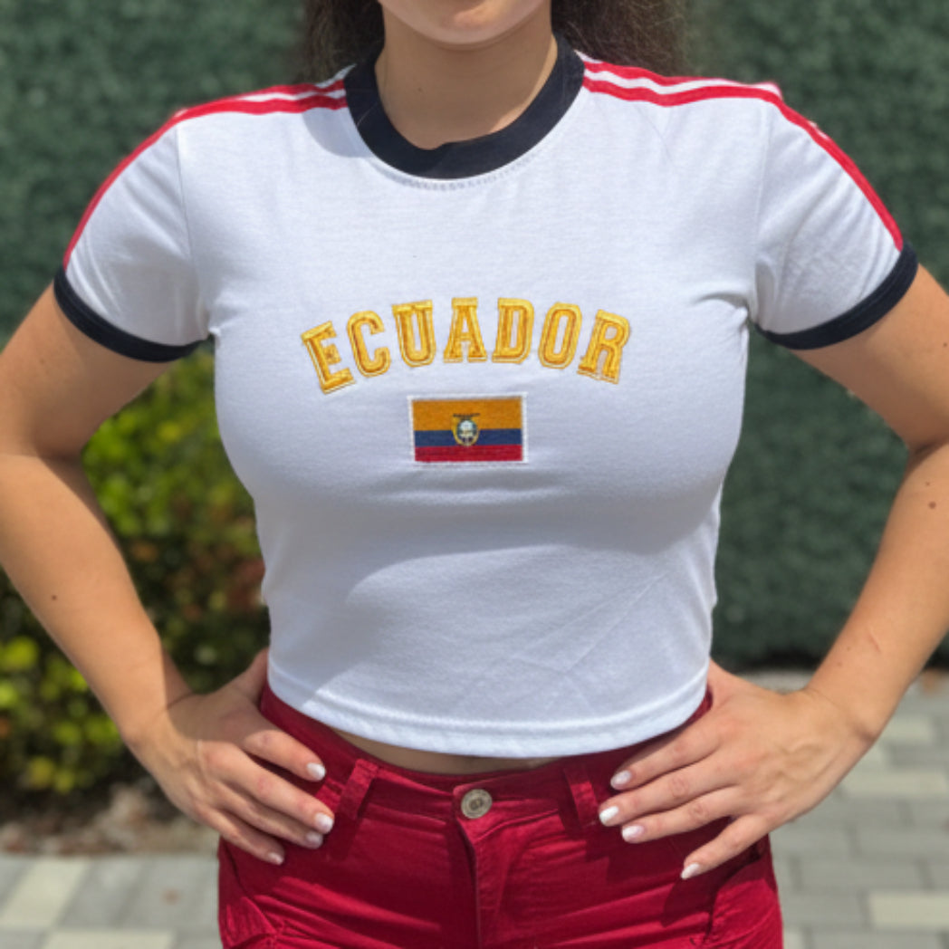 Camiseta Bordada- Ecuador