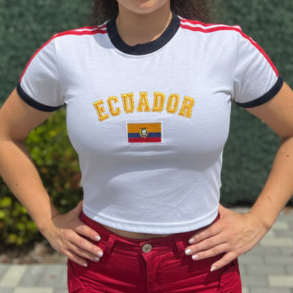 Camiseta Bordada- Ecuador