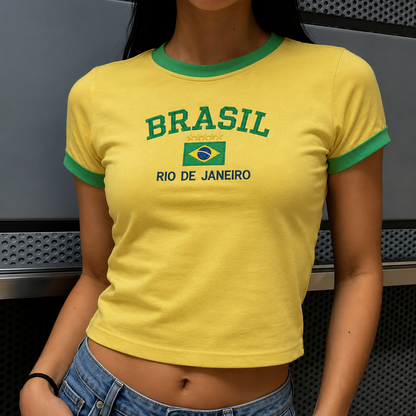 Camiseta Brasil- Bordada