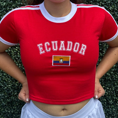 Camiseta Bordada- Ecuador