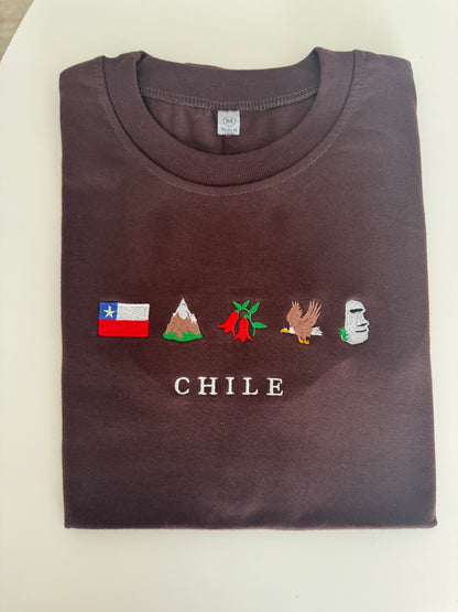 Polera de Chile bordada Unisex - Chilenos en Us