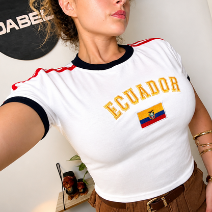 Camiseta Bordada- Ecuador