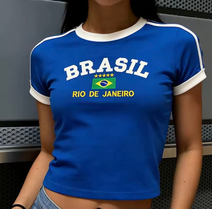 Camiseta Brasil- Bordada