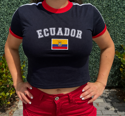 Camiseta Bordada- Ecuador
